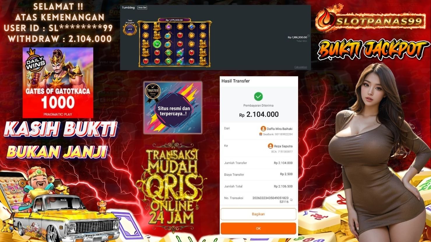 SLOTPANAS99 JACKPOT SLOT GATES OF GATOTKACA 1000